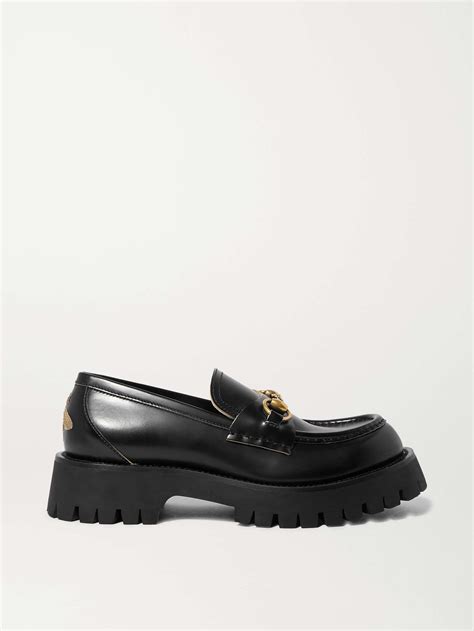 gucci horsebit detailed collapsible heel leather loafers|Gucci Horsebit platform loafer.